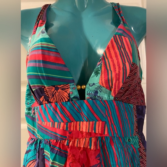 GUESS Silk Patchwork Dress size 7 - Picture 2 of 8